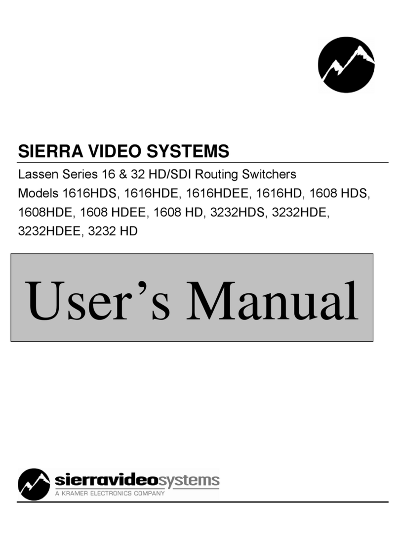 SIERRA VIDEO SYSTEMS 1616HDS Manuel utilisateur