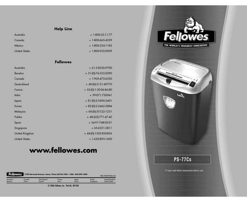 Fellowes Powershred PS-77Cs Manuel utilisateur