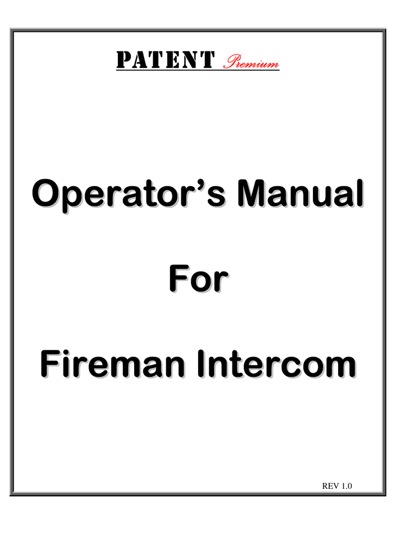 PATENT Premium Fireman Intercom Manuel utilisateur