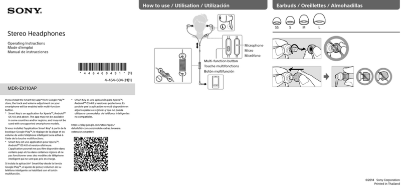 Sony MDR-EX110AP Manuel utilisateur