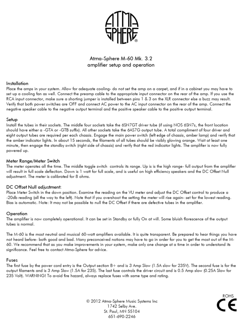 Atma-Sphere M-60 Mk. 3.2 Instruction manuelle
