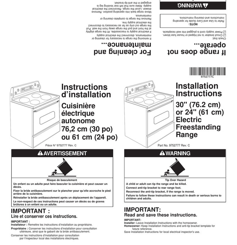 Whirlpool 30 " Eye-Level Gas Range Manuel utilisateur Whirlpool 30 " Eye-Level Gas Range Manuel utilisateur