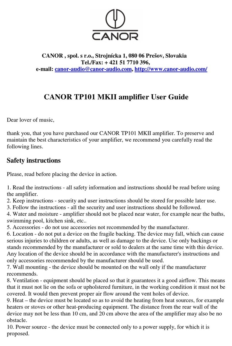 Canor TP101 MKII Manuel utilisateur