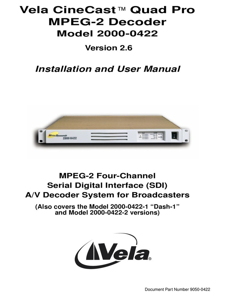 Vela CineCast 2000-0422 Manuel utilisateur Vela CineCast 2000-0422 Manuel utilisateur