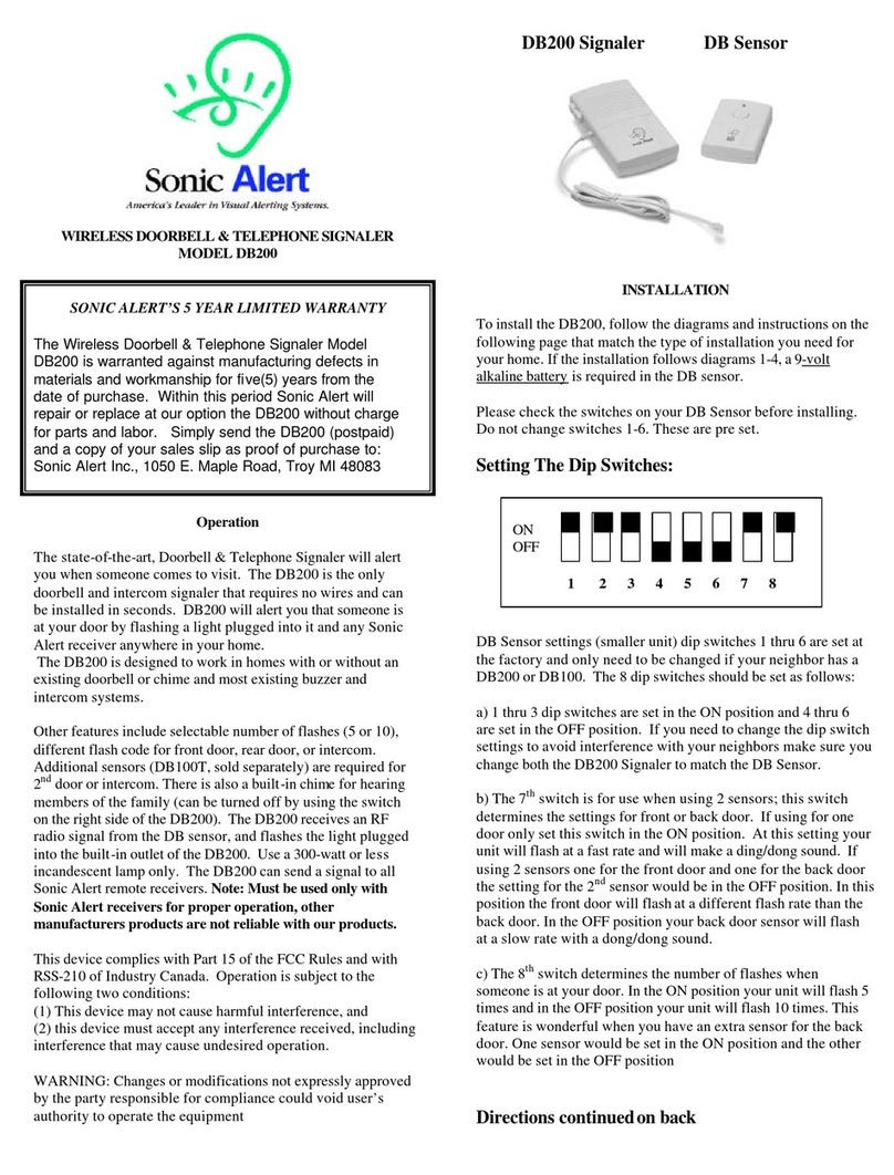 Sonic Alert DB200 Manuel utilisateur