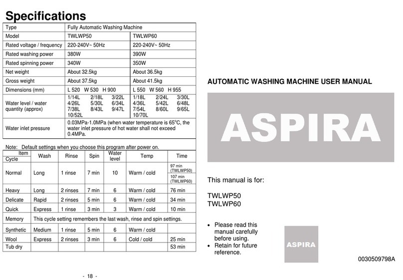 Aspira TWLWP50 Manuel utilisateur