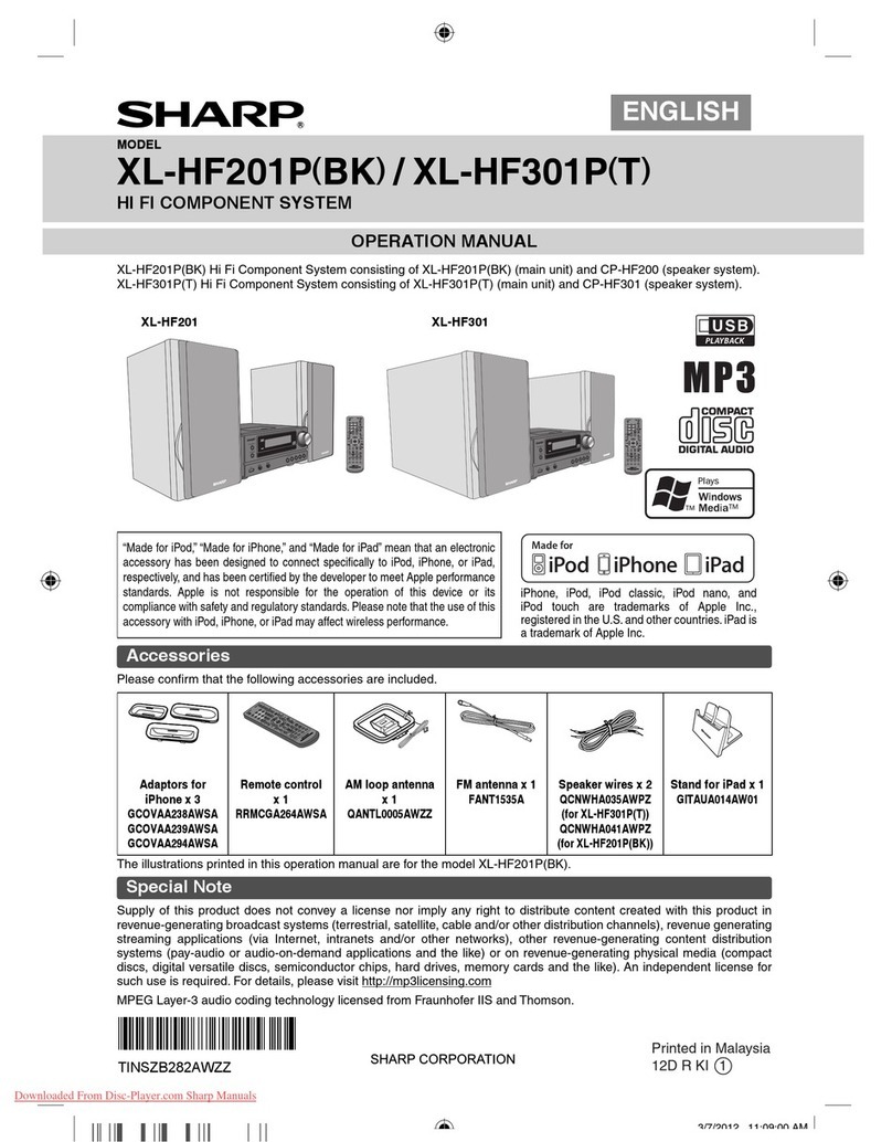 Sharp XL-HF201P(BK) Manuel utilisateur