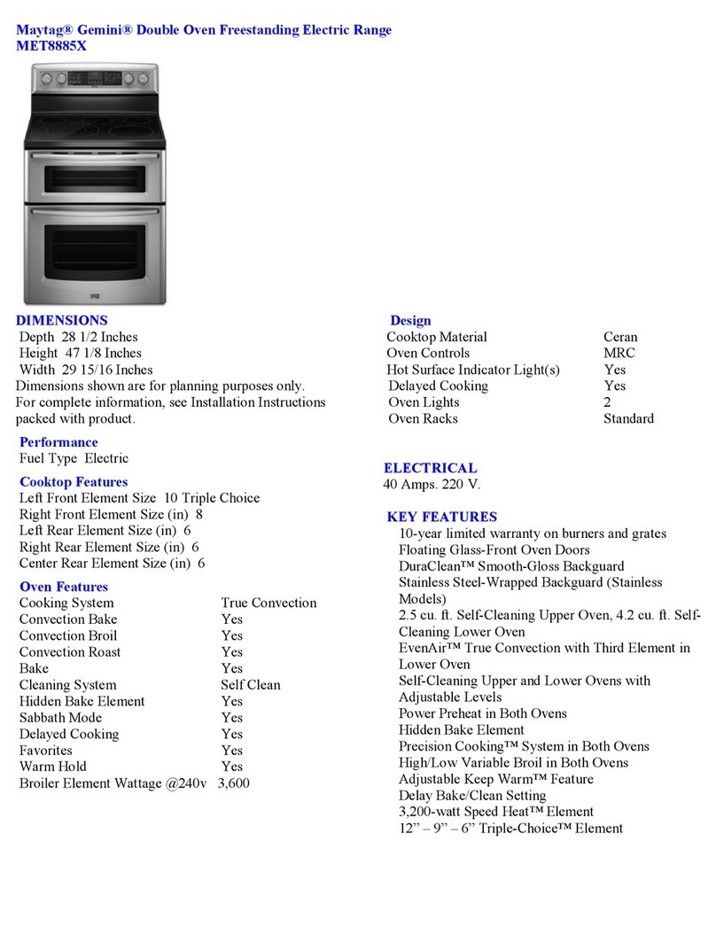 Maytag Gemini MET8885X Instructions d'utilisation