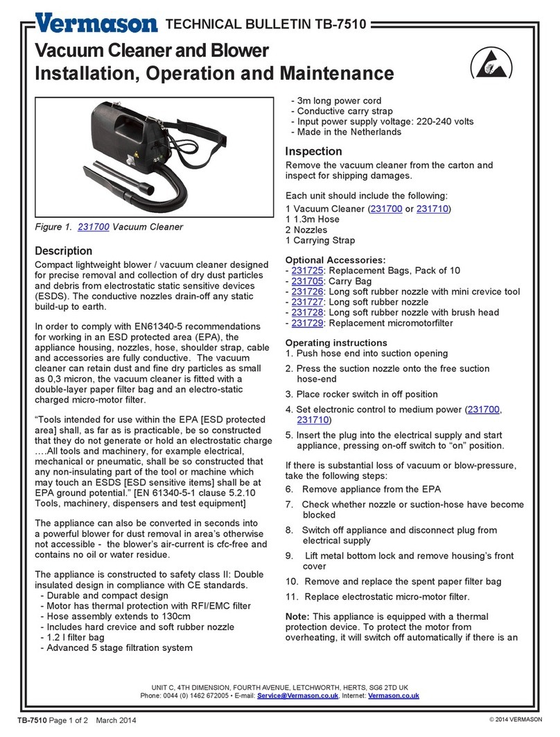 Vermason TB-7510 Instructions d'installation et d'utilisation