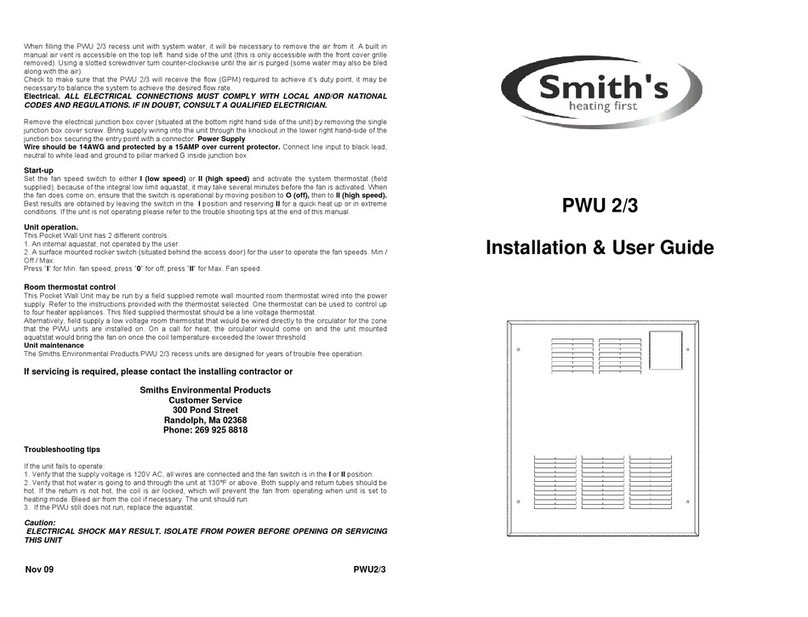 Smith's Heating First PWU 2/3 Manuel d'utilisation