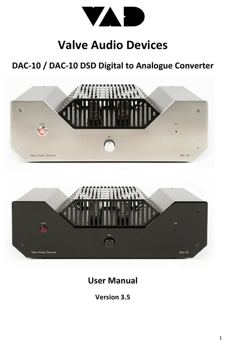 Valve Audio Devices DAC-10 Manuel utilisateur