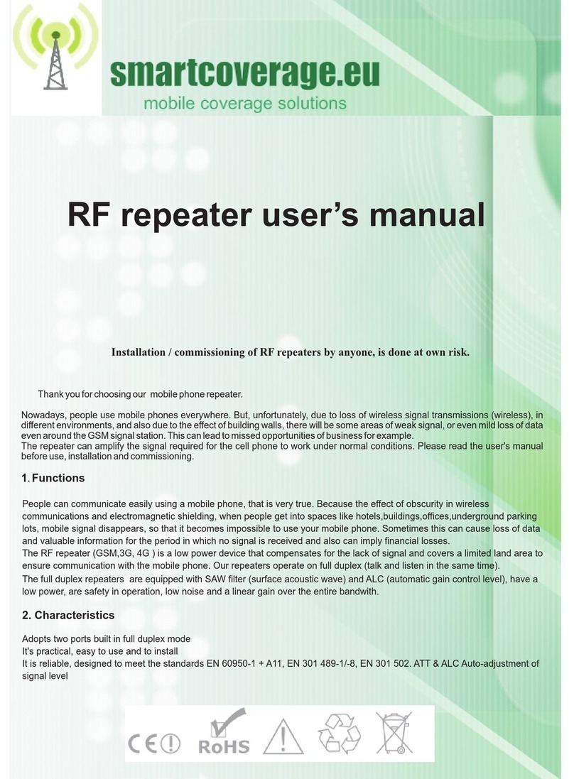 smartcoverage RF repeater Manuel utilisateur