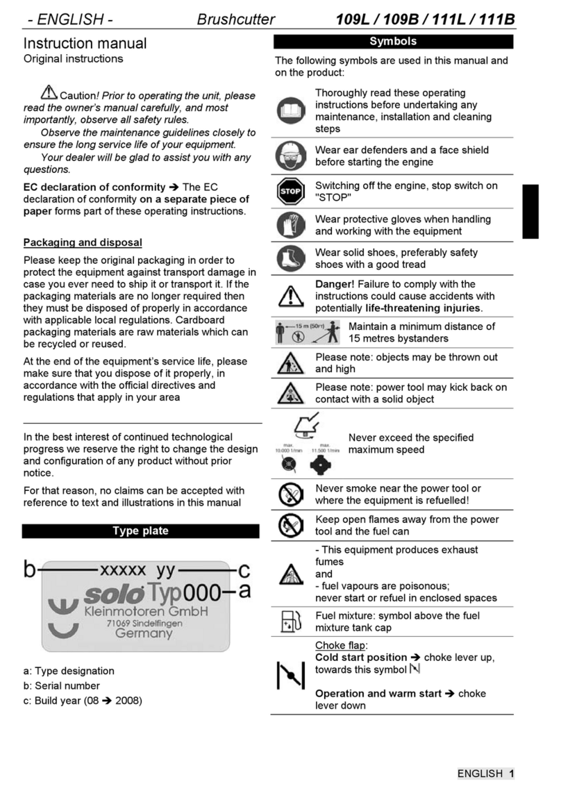 Solo 109L Manuel utilisateur Solo 109L Manuel utilisateur