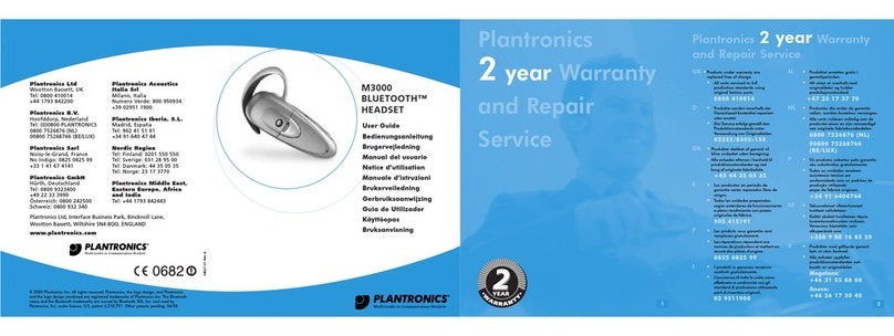 Plantronics M3000 Manuel utilisateur