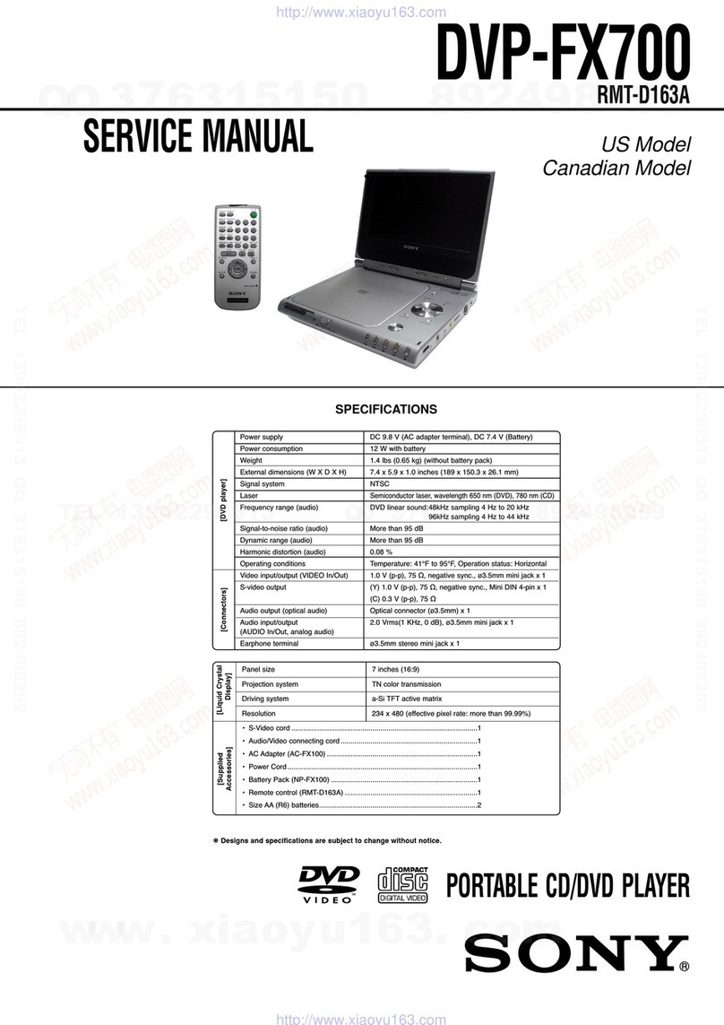 Sony DVP-FX700 - Portable Dvd Player Manuel utilisateur