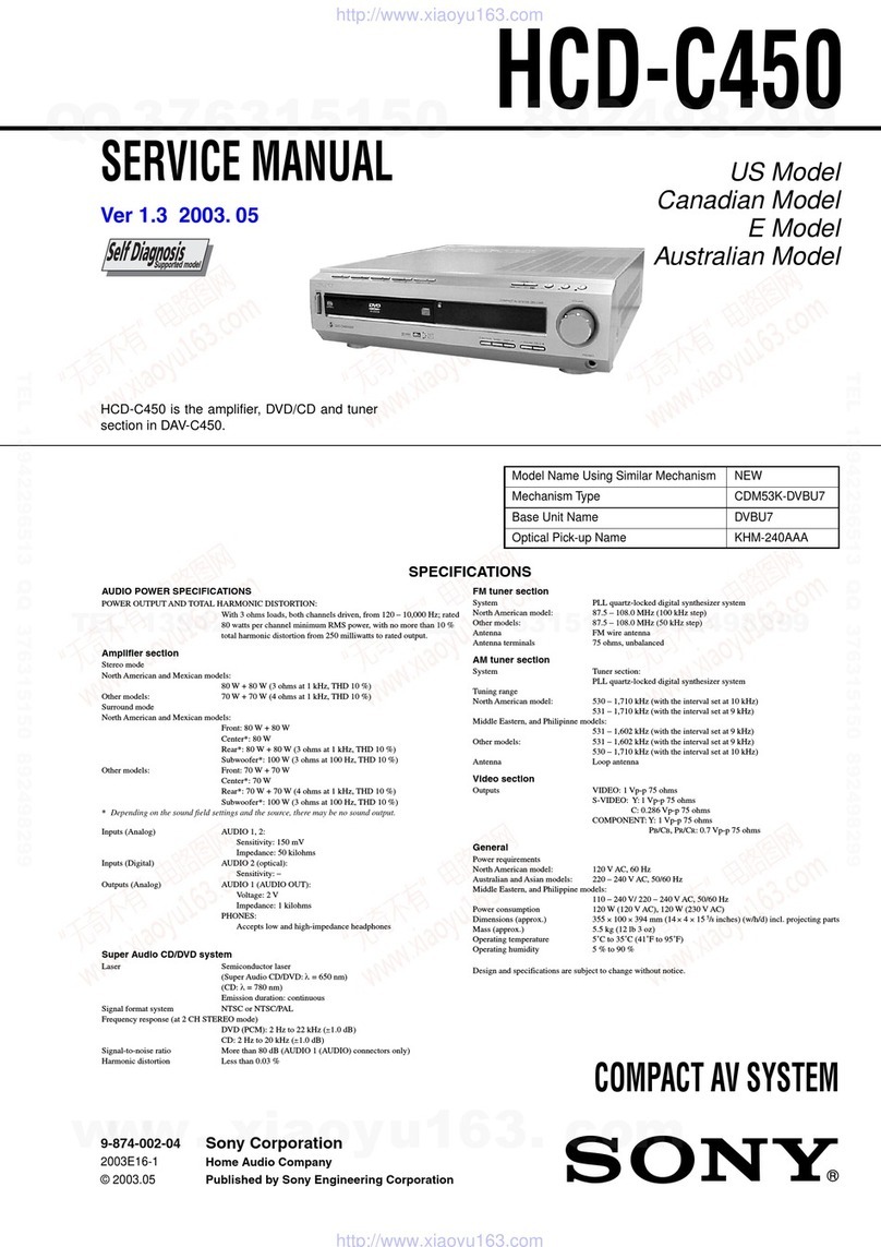 Sony HCD-C450 - Bookshelf System Manuel utilisateur Sony HCD-C450 - Bookshelf System Manuel utilisateur