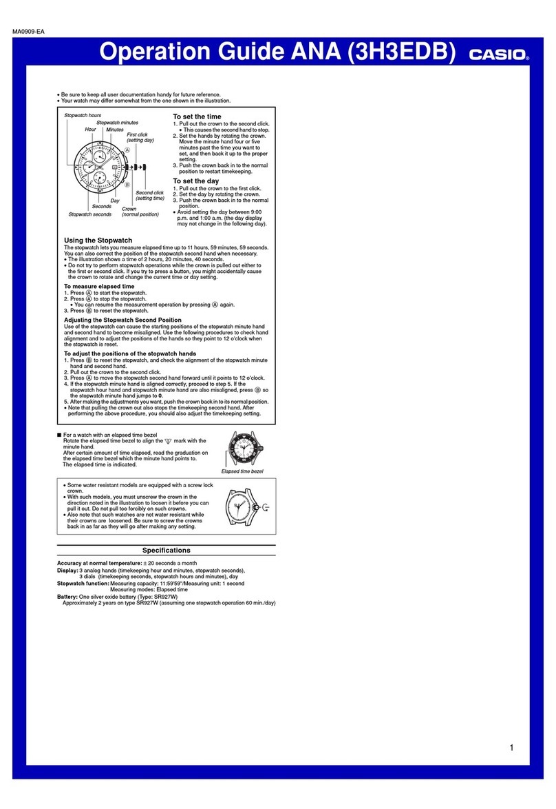 Casio ANA 3H3EDB Manuel utilisateur