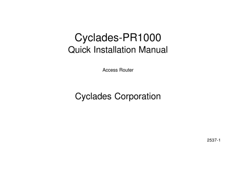 Cyclades Access Router Cyclades-PR1000 Instructions d'utilisation et d'entretien