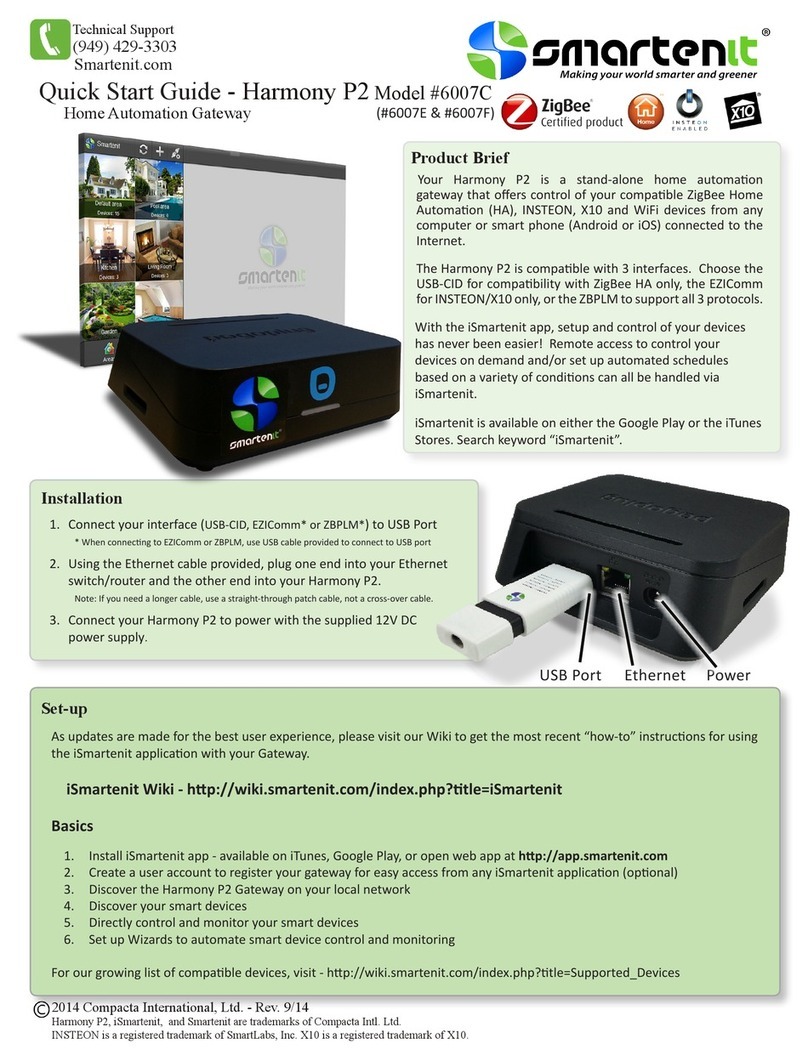 Smartenit Harmony P2 Manuel utilisateur