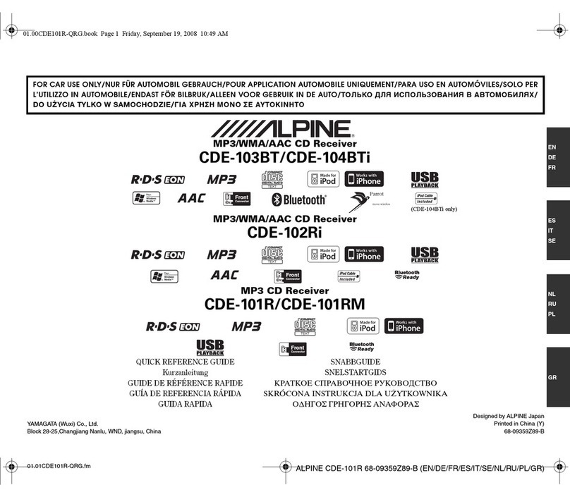 Alpine CDE-103BT Manuel utilisateur