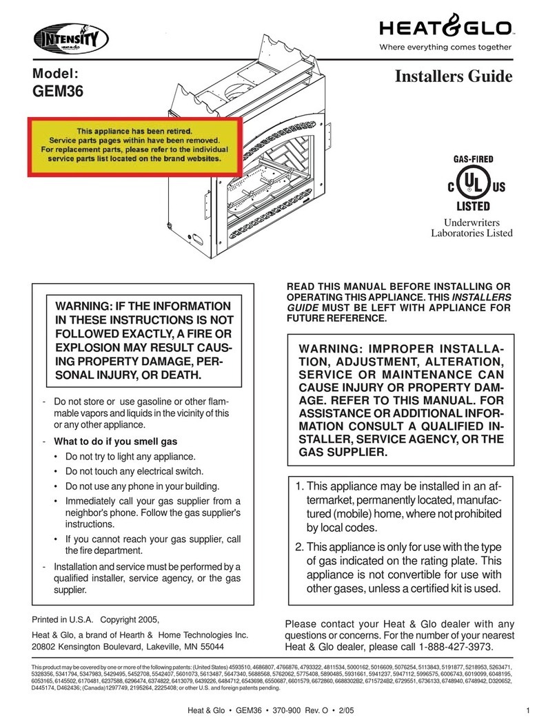 Heat & Glo GEM36 Instructions de montage