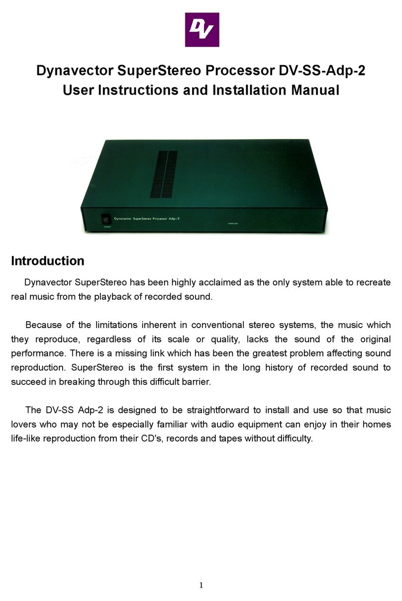 Dynavector DV-SS Adp-2 Manuel utilisateur