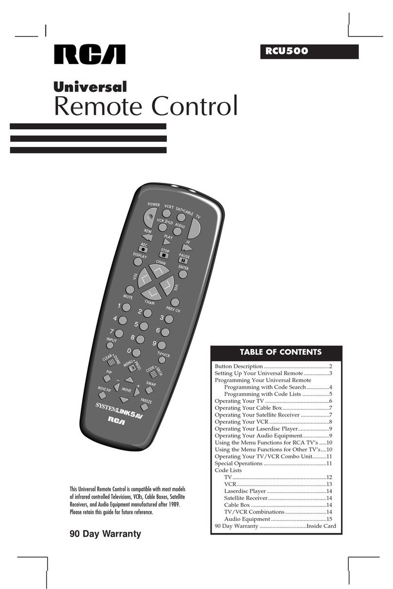 RCA RCU500 Manuel utilisateur