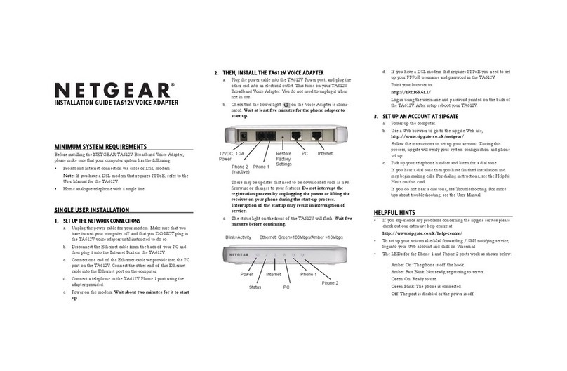 NETGEAR TA612V Manuel utilisateur