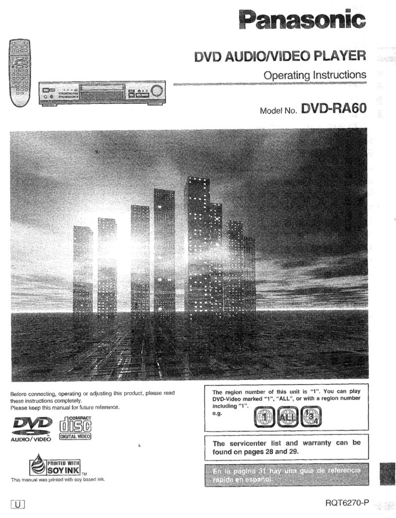 Panasonic DVDRA60 - DIG. VIDEO DISCPLAYE Manuel utilisateur