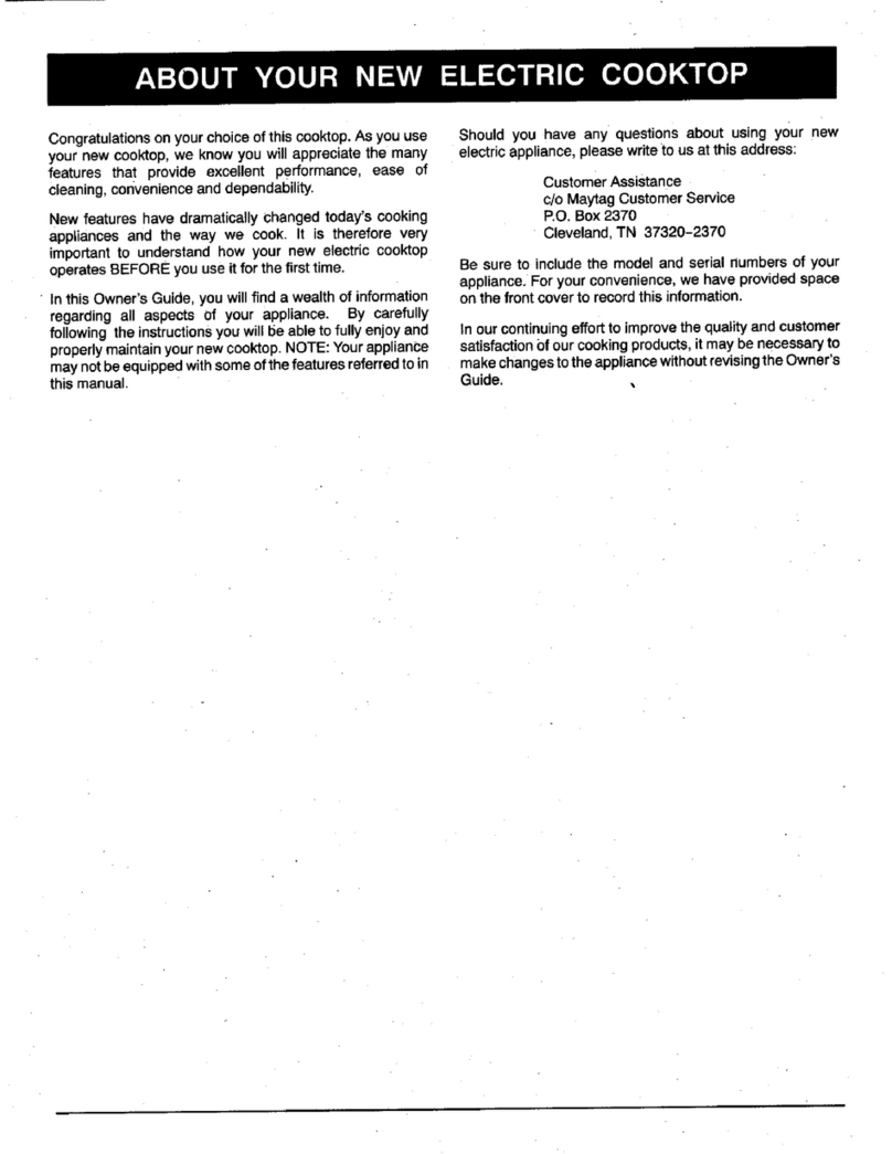 Maytag ELECTRIC COOKTOP Manuel utilisateur