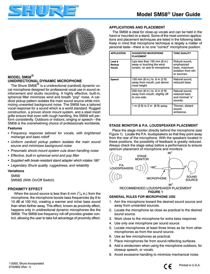 Shure SM58 Manuel utilisateur