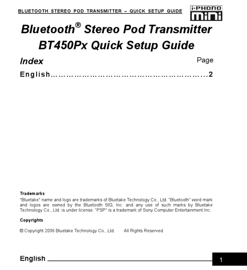 Bluetake Technology BT450Px Manuel utilisateur