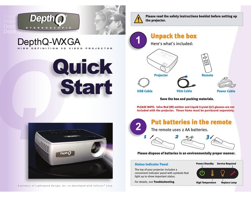 DepthQ WXGA Manuel utilisateur