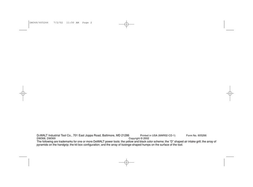 DeWalt DW368 Manuel utilisateur