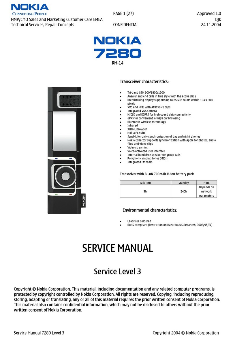 Nokia 7280 - Cell Phone - GSM Manuel utilisateur