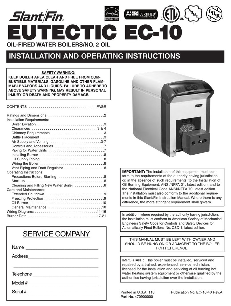 Slant/Fin VICTORY II VHS Series Manuel utilisateur Slant/Fin VICTORY II VHS Series Manuel utilisateur