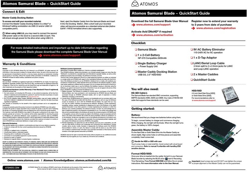Atomos Samurai Blade Manuel utilisateur