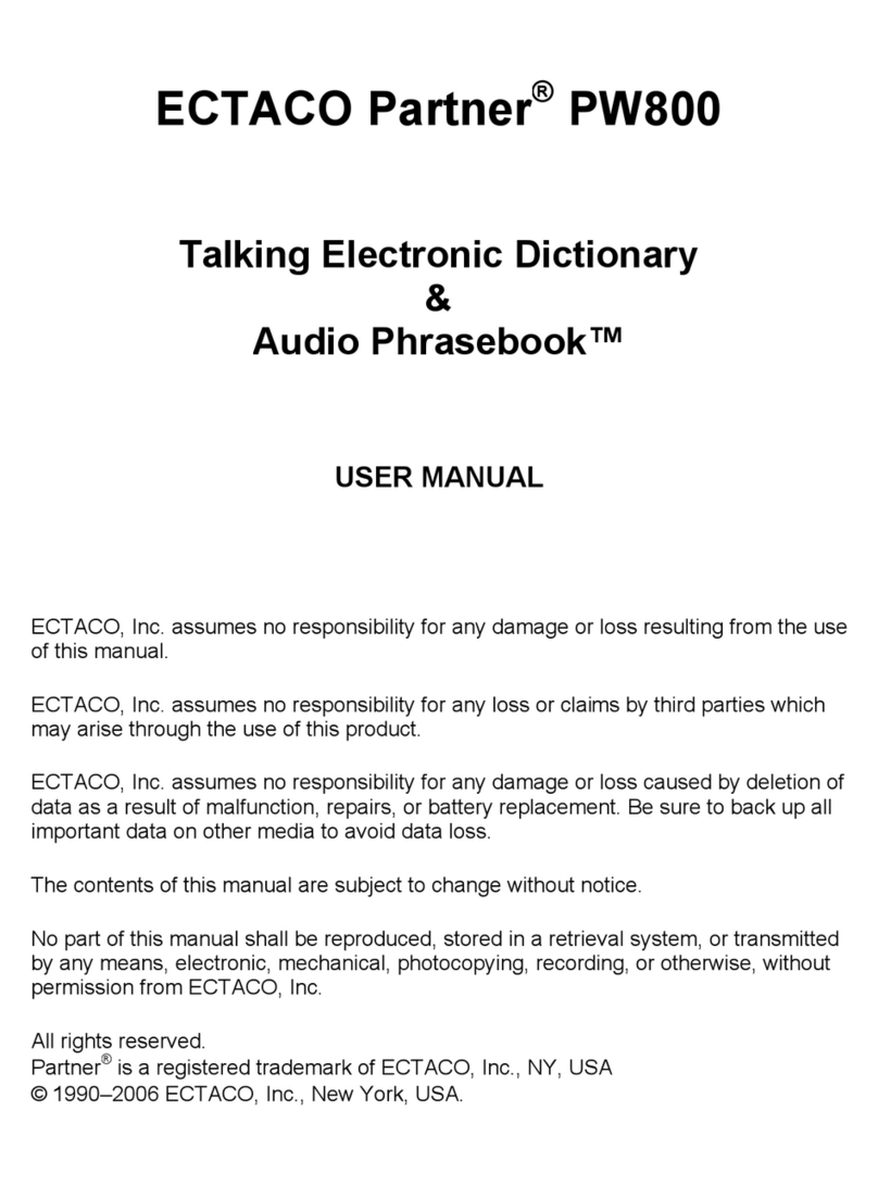 Ectaco Partner PW800 Manuel utilisateur Ectaco Partner PW800 Manuel utilisateur