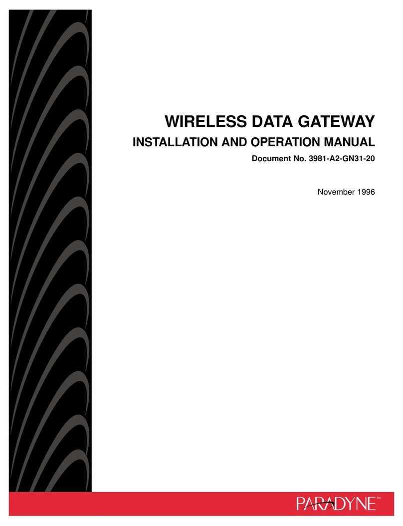 Paradyne WIRELESS DATA GATEWAY Manuel utilisateur Paradyne WIRELESS DATA GATEWAY Manuel utilisateur
