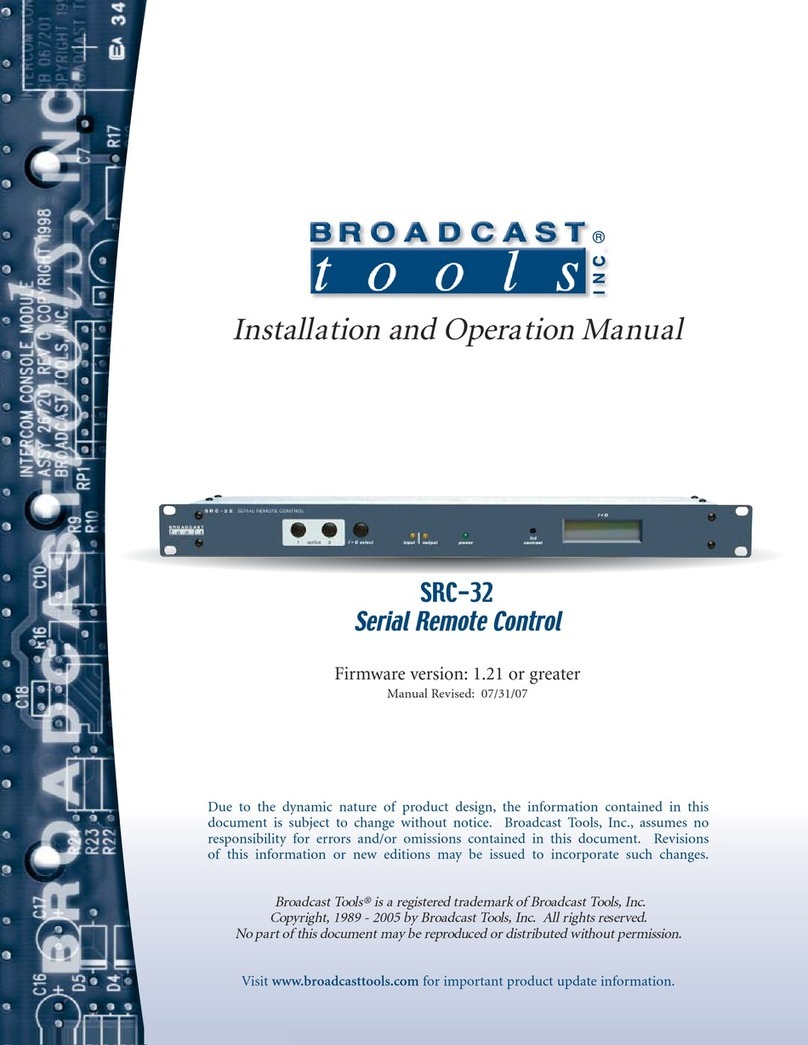 Broadcast Tools SRC-32 Manuel utilisateur