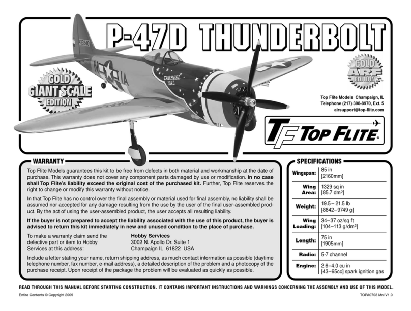 Top Flight Models P-47D Thunderbold Manuel utilisateur