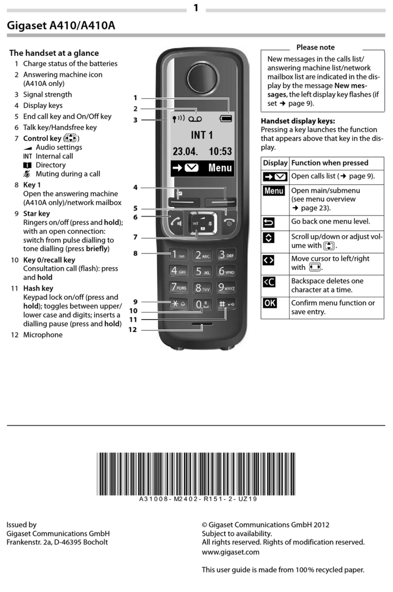 Gigaset A410 Manuel utilisateur