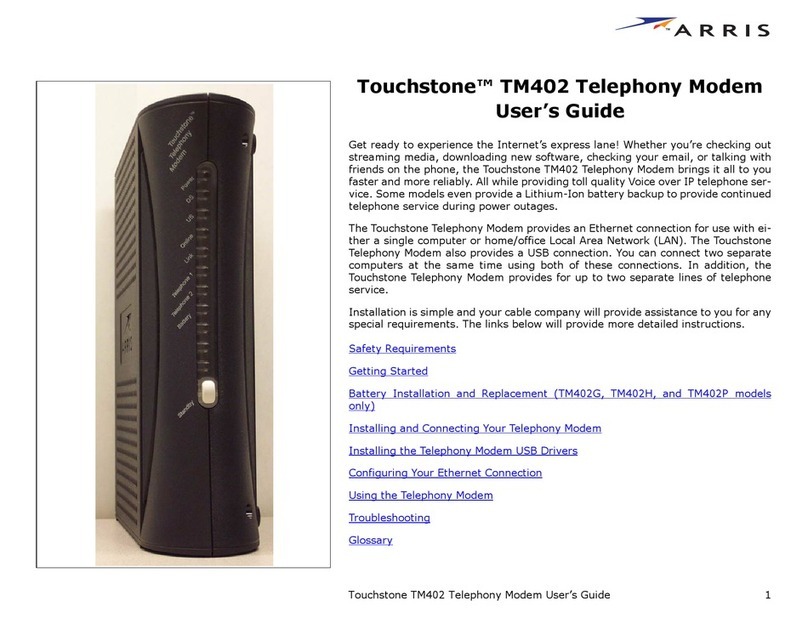 Arris Touchstone TM402 Manuel utilisateur Arris Touchstone TM402 Manuel utilisateur