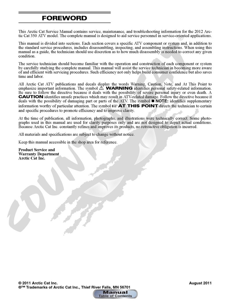 Arctic Cat 2012 350 HS Manuel utilisateur