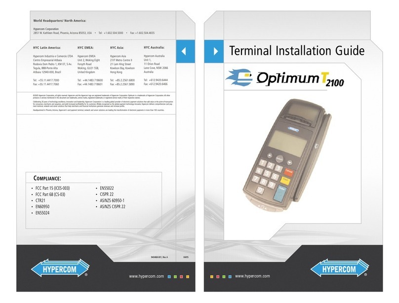 Hypercom Optimum T2100 Manuel utilisateur
