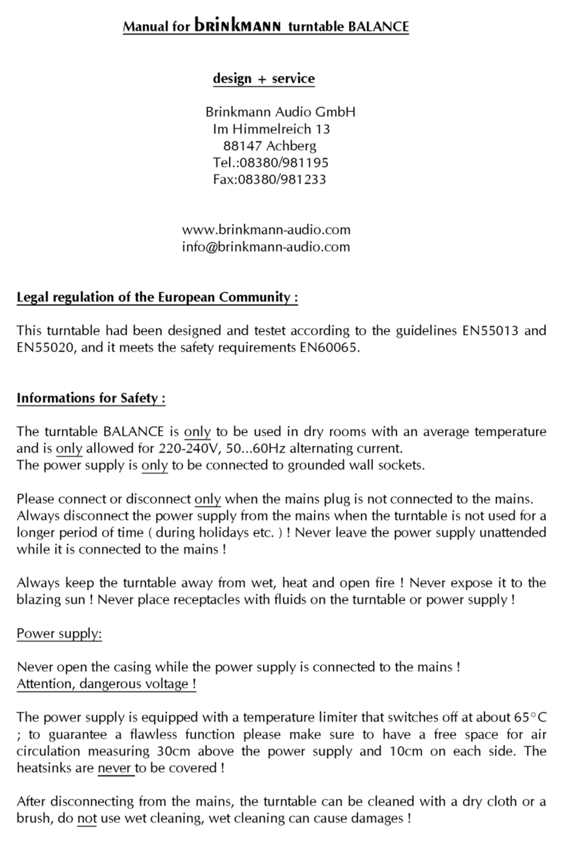 Brinkmann Balance Manuel utilisateur