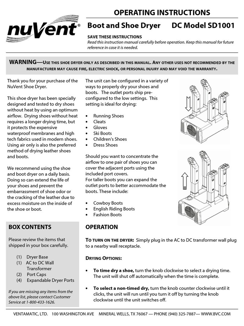 nuVent SD1001 Manuel utilisateur
