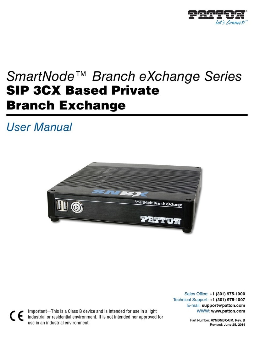 Patton SmartNode Branch eXchange Series Manuel utilisateur