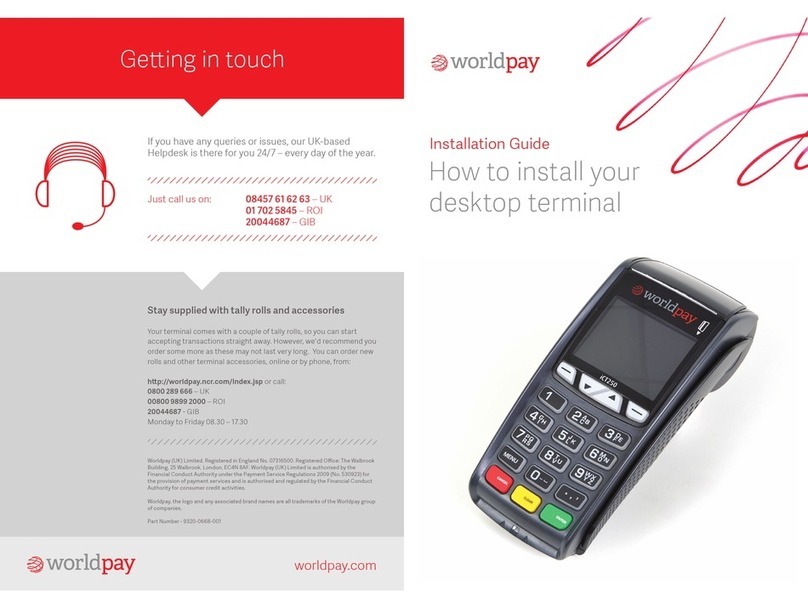 worldpay iCT250 Manuel utilisateur