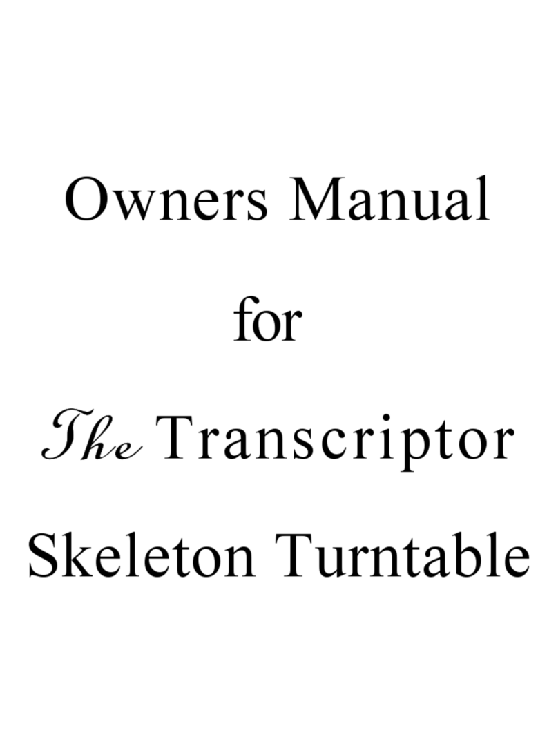 Transcriptors Skeleton Turntable Manuel utilisateur